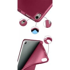 Apple iPad Air 4. 5. Nesil 10.9 İnç Uyumlu Kılıf Craft Kalem Bölmeli Uyku Modlu Kapaklı Smart Case Mürdüm - Mürdüm