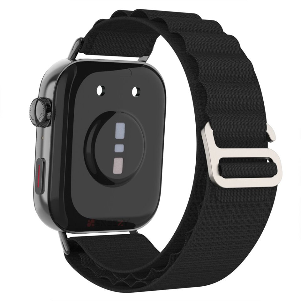 Huawei Watch Fit 3 İle Uyumlu Özel Frost Tasarım Alpine Loop Dayanıklı Akıllı Saat Kayışı Siyah