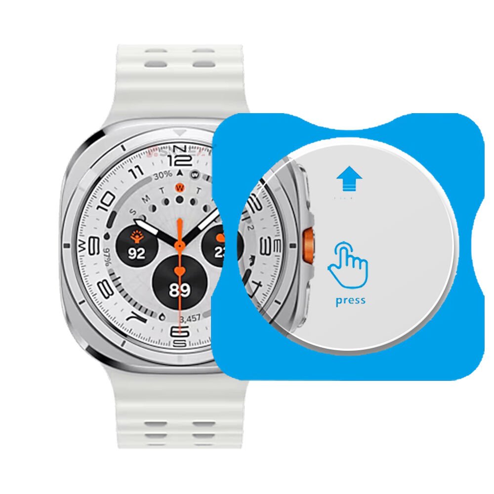 Samsung Watch 7 Ultra Uyumlu Kolay Takılabilir Takma Aparatlı Temperli Cam Ekran Koruyucu