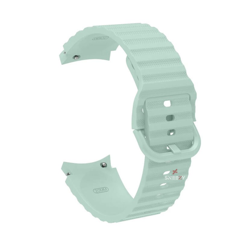 Samsung Galaxy Watch 6 40 43 44 47mm Orjinal Tasarım Kavisli Uyumlu AeroFlex Silikon Kordon Su Yeşili - Su yeşili