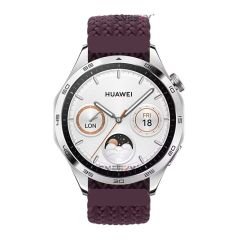 Sneezy Huawei Watch Ultimate - Watch Buds 22mm Uyumlu Metal Klips Solo Fiberlink Örgü Kordon Mürdüm - Mürdüm