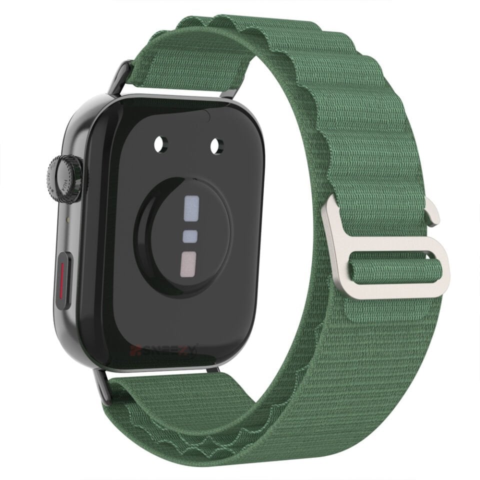 Huawei Watch Fit 3 İle Uyumlu Özel Frost Tasarım Alpine Loop Dayanıklı Akıllı Saat Kayışı Haki