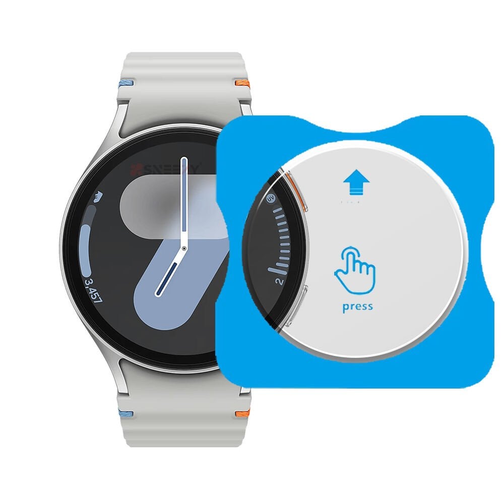 Samsung Watch 7 40mm Uyumlu Kolay Takılabilir Takma Aparatlı Temperli Cam Ekran Koruyucu