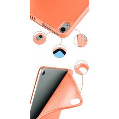 Apple iPad Air 4. 5. Nesil 10.9 İnç Uyumlu Kılıf Craft Kalem Bölmeli Uyku Modlu Kapaklı Smart Case Turuncu - Turuncu
