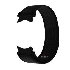 Samsung Galaxy Watch 6 40 43 44 47mm Uyumlu Wander Trail Loop Kordon Kavisli Tasarım Siyah - Siyah
