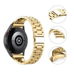 Samsung Galaxy Watch 6 40 43 44 47mm Uyumlu Kavisli Ironweft Döküm Çelik Metal Kordon Gold - Gold