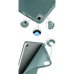 Apple iPad 10.Nesil 10.9 İnç Kılıf Craft Kalem Bölmeli Uyku Modlu Kapaklı Smart Case Haki - Haki