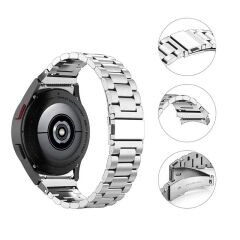 Samsung Galaxy Watch 6 40 43 44 47mm Uyumlu Kavisli Ironweft Döküm Çelik Metal Kordon Gümüş - Gümüş