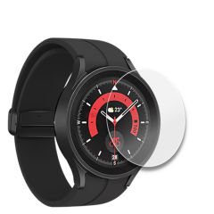 Samsung Watch 5 Pro 45mm Uyumlu Kolay Takılabilir Takma Aparatlı Temperli Cam Ekran Koruyucu