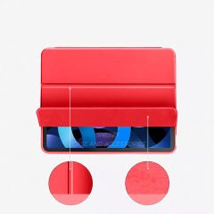 Apple iPad 10.Nesil 10.9 İnç Kılıf Craft Kalem Bölmeli Uyku Modlu Kapaklı Smart Case Kırmızı - Kırmızı