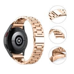 Samsung Galaxy Watch 6 40 43 44 47mm Uyumlu Kavisli Ironweft Döküm Çelik Metal Kordon Rose Gold - Rose Gold