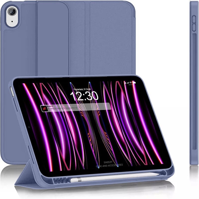 Apple iPad 10.Nesil 10.9 İnç Kılıf Craft Kalem Bölmeli Uyku Modlu Kapaklı Smart Case Lavanta - Lavanta