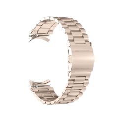 Samsung Galaxy Watch 6 40 43 44 47mm Uyumlu Kavisli Ironweft Döküm Çelik Metal Kordon Starlight - Starlight
