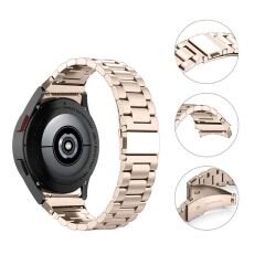 Samsung Galaxy Watch 6 40 43 44 47mm Uyumlu Kavisli Ironweft Döküm Çelik Metal Kordon Starlight - Starlight