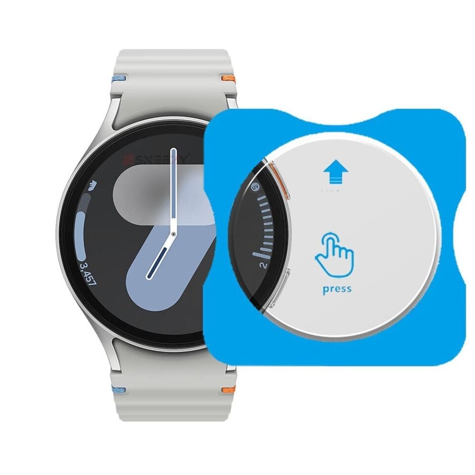 Samsung Watch 4 40mm Uyumlu Kolay Takılabilir Takma Aparatlı Temperli Cam Ekran Koruyucu