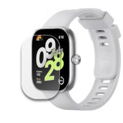 Redmi Watch 4 Uyumlu Kolay Takılabilir Takma Aparatlı Temperli Cam Ekran Koruyucu