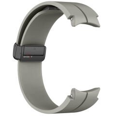 Samsung Galaxy Watch 6 40 43 44 47mm Uyumlu Kavisli Coastal Manyetik Tokalı Silikon Kordon Taş gri - Taş Gri