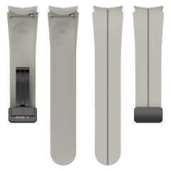 Samsung Galaxy Watch 6 40 43 44 47mm Uyumlu Kavisli Coastal Manyetik Tokalı Silikon Kordon Taş gri - Taş Gri
