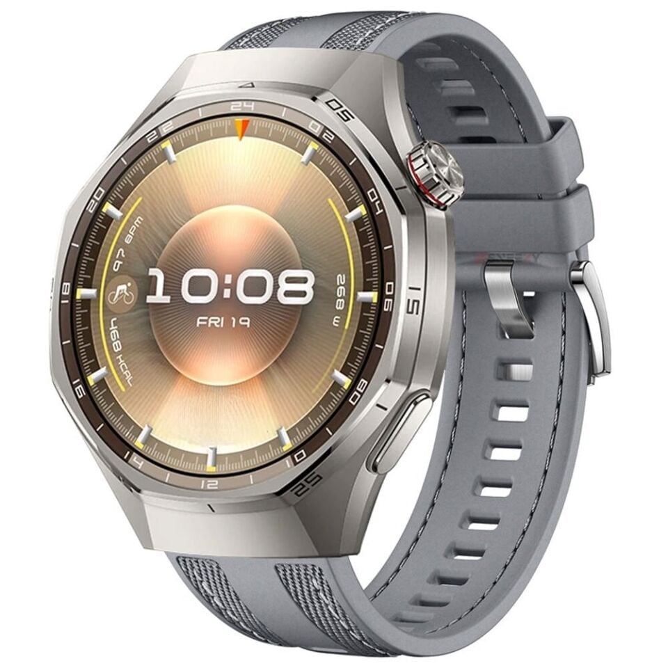 Sneezy Huawei Watch GT6 Pro 46mm ile Uyumlu Metal Tokalı Dikiş Detaylı Şık Dokuma Silikon Kordon