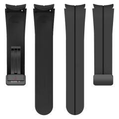 Samsung Galaxy Watch 6 40 43 44 47mm Uyumlu Kavisli Coastal Manyetik Tokalı Silikon Kordon Siyah - Siyah