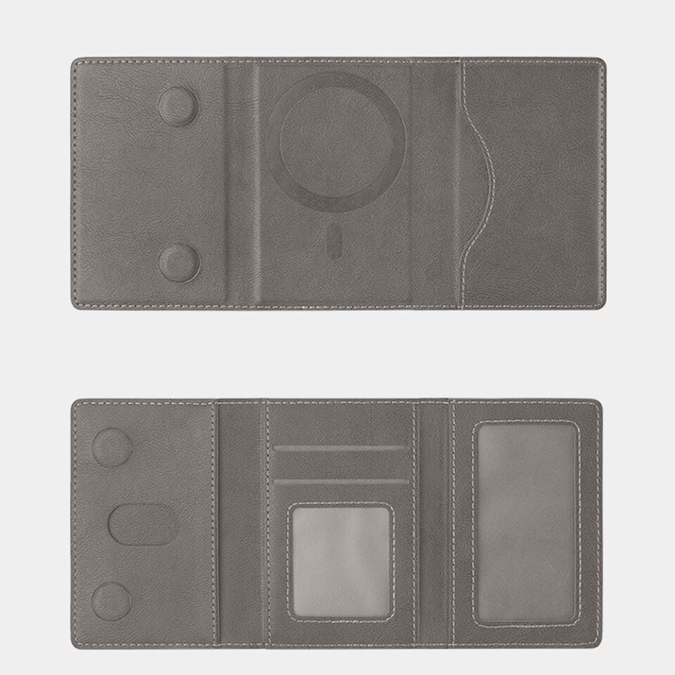 iPhone 17-17 Pro 17 Pro Max ile uyumlu MagSafe Manyetik Katlanabilir Standlı Deri Kartlık Cüzdan