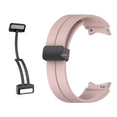Samsung Galaxy Watch 6 40 43 44 47mm Uyumlu Kavisli Coastal Manyetik Tokalı Silikon Kordon Pudra - Pudra