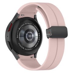 Samsung Galaxy Watch 6 40 43 44 47mm Uyumlu Kavisli Coastal Manyetik Tokalı Silikon Kordon Pudra - Pudra
