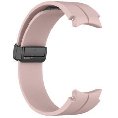 Samsung Galaxy Watch 6 40 43 44 47mm Uyumlu Kavisli Coastal Manyetik Tokalı Silikon Kordon Pudra - Pudra