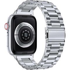 Apple Watch Ultra Seri 49mm Uyumlu Ironweft Döküm Çelik Metal Kordon Gümüş