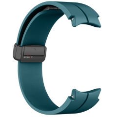 Samsung Galaxy Watch 6 40 43 44 47mm Uyumlu Kavisli Coastal Manyetik Tokalı Silikon Kordon Petrol Mavisi - Petrol Mavisi