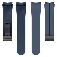 Samsung Galaxy Watch 6 40 43 44 47mm Uyumlu Kavisli Coastal Manyetik Tokalı Silikon Kordon Lacivert - Lacivert