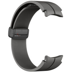 Samsung Galaxy Watch 6 40 43 44 47mm Uyumlu Kavisli Coastal Manyetik Tokalı Silikon Kordon Koyu Gri - Koyu Gri