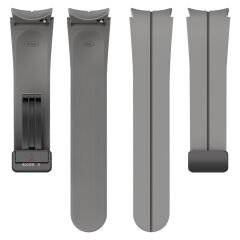 Samsung Galaxy Watch 6 40 43 44 47mm Uyumlu Kavisli Coastal Manyetik Tokalı Silikon Kordon Koyu Gri - Koyu Gri