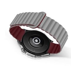 Samsung Galaxy Watch 6 – Classic 40-43-44-47mm Uyumlu 20mm Harmony Duo Magnetik Silikon Kordon Gri - Gri