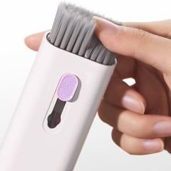 7'si 1 Arada Klavye Temizlik Seti - Bilgisayar, Telefon, Airpods İçin Çok Fonksiyonlu Temizleyici Pembe - Pembe