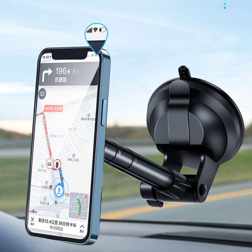 Araç İçi Manyetik Telefon Tutucu Vantuzlu Dashboard Cam Montajlı Teleskopik Ayarlanabilir Telefon Standı
