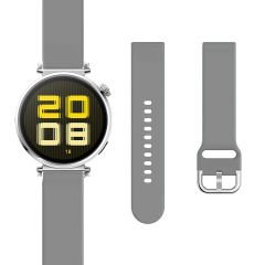 Huawei Watch GT5 41mm İle Uyumlu Yumuşak PureLux Soft Tokalı Silikon Kordon Gri