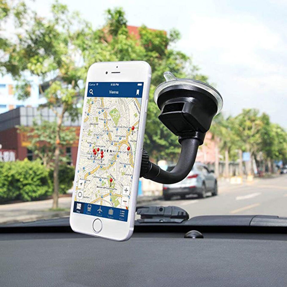 Araç İçi Manyetik Telefon Tutucu Vantuzlu Esnek Boyunlu Dashboard ve Cam Uyumlu 360° Döner Stand