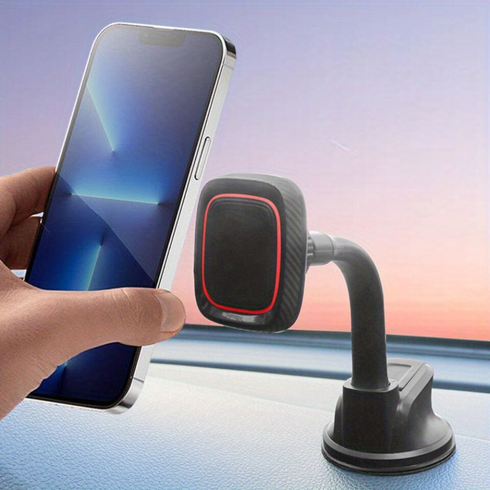 Araç İçi Manyetik Telefon Tutucu Vantuzlu Esnek Boyunlu Dashboard ve Cam Uyumlu 360° Döner Stand