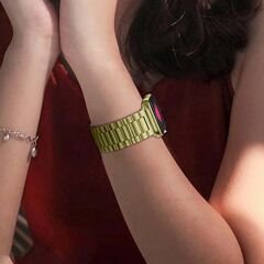 Apple Watch 42mm 44mm 45mm Watch Seri 3 4 5 6 7 Se Uyumlu Ironweft Döküm Çelik Metal Kordon Gold