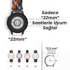 Huawei Watch GT3 Elite-Active 46mm-GT3 Pro-GT3 Se 22mm Uyumlu Metal Klips Solo Fiberlink Örgü Kordon Pudra - Pudra