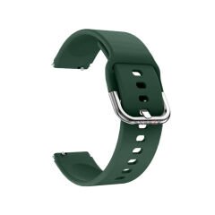 Huawei Watch GT5 41mm İle Uyumlu Yumuşak PureLux Soft Tokalı Silikon Kordon Koyu Yeşil