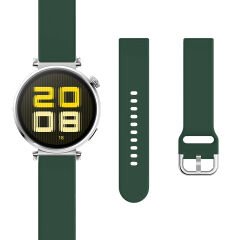 Huawei Watch GT5 41mm İle Uyumlu Yumuşak PureLux Soft Tokalı Silikon Kordon Koyu Yeşil