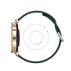 Huawei Watch GT5 41mm İle Uyumlu Yumuşak PureLux Soft Tokalı Silikon Kordon Koyu Yeşil