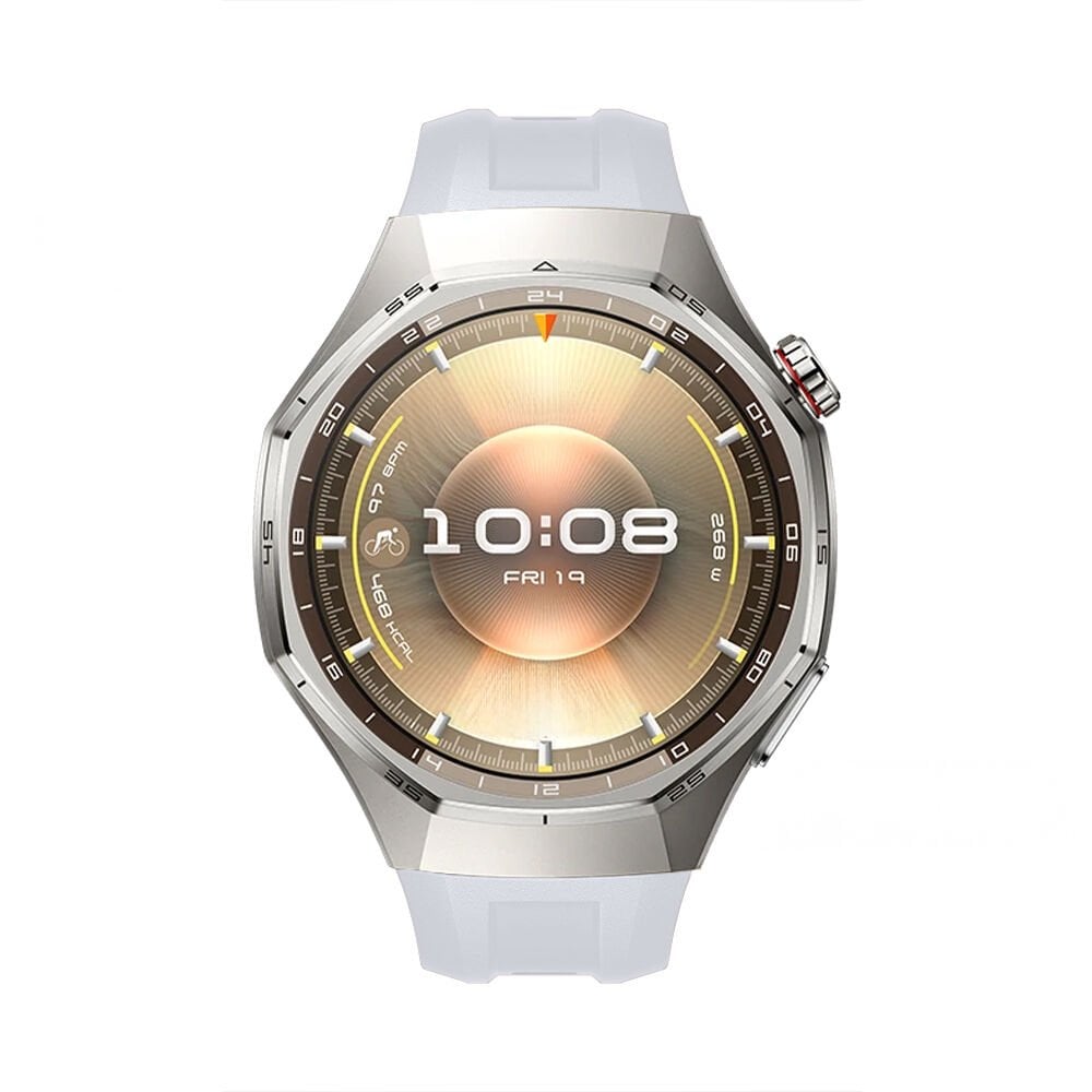 Huawei Watch GT6 Pro 46mm İle Tam Uyumlu Kordon Metal Tokalı Yumuşak Silikon Kordon Kayış Krem