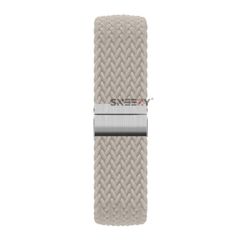 Huawei Watch GT3 Elite-Active 46mm-GT3 Pro-GT3 Se 22mm Uyumlu Metal Klips Solo Fiberlink Örgü Kordon Starlight - Starlight