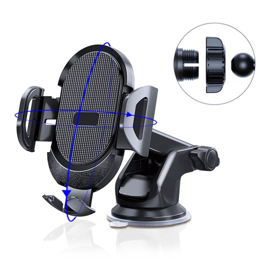 Araç İçi Telefon Tutucu Vantuzlu Teleskopik Kollu 360° Döner Cam ve Torpido Uyumlu Telefon Standı