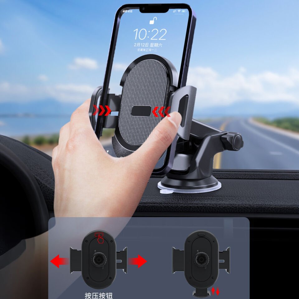 Araç İçi Telefon Tutucu Vantuzlu Teleskopik Kollu 360° Döner Cam ve Torpido Uyumlu Telefon Standı