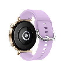 Huawei Watch GT5 41mm İle Uyumlu Yumuşak PureLux Soft Tokalı Silikon Kordon Lila