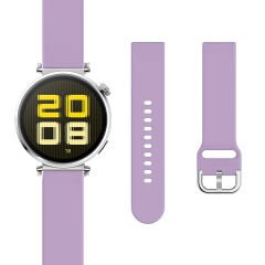 Huawei Watch GT5 41mm İle Uyumlu Yumuşak PureLux Soft Tokalı Silikon Kordon Lila
